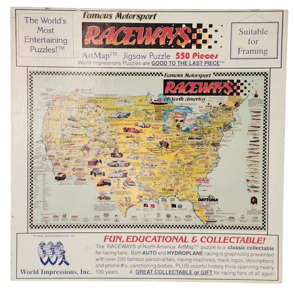 World Impressions Famous Motorsport Raceways ArtMap Jigsaw Puzzle 550 Pieces
